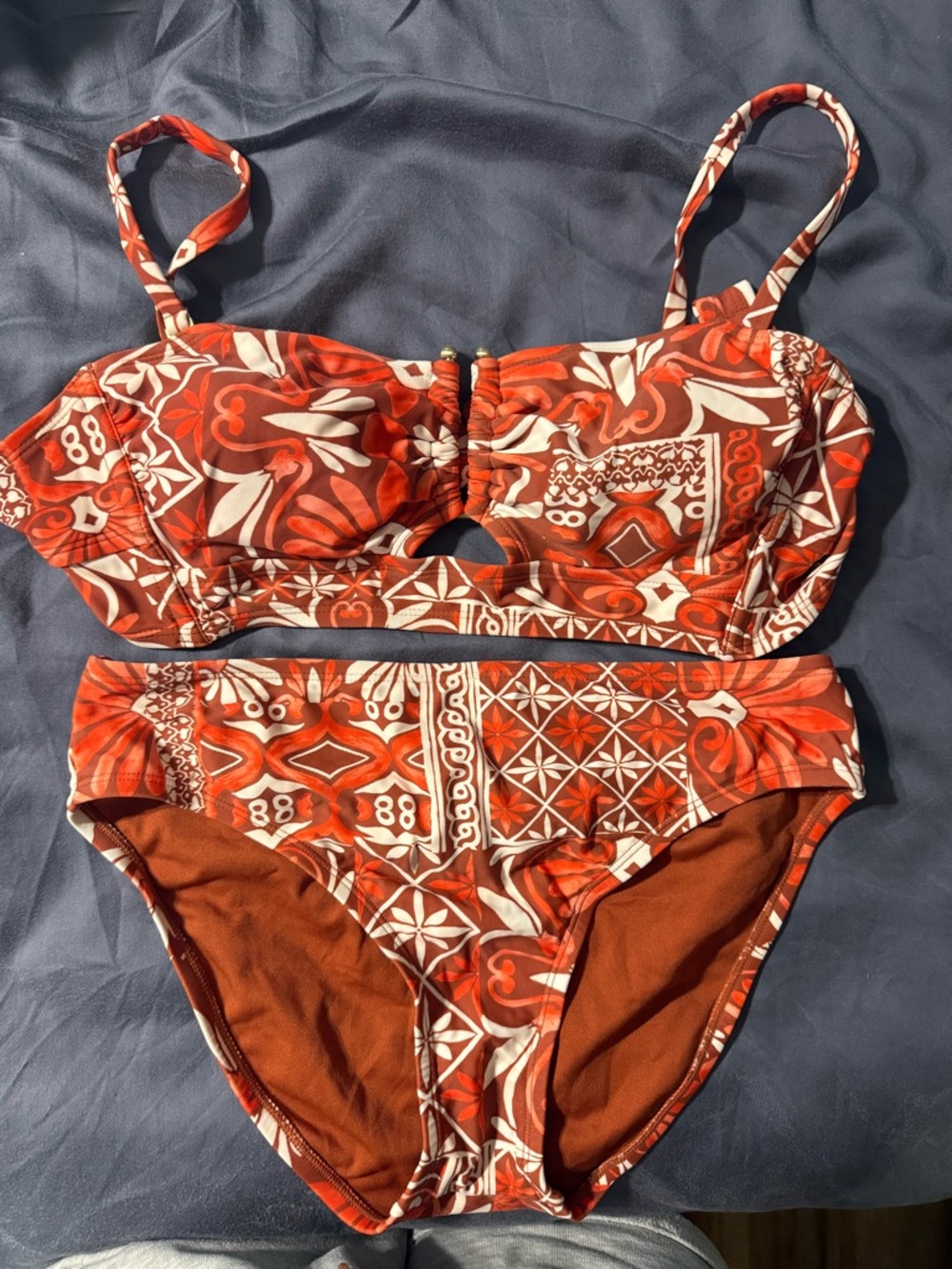 Tribal Print Full Coverage Bikini Set